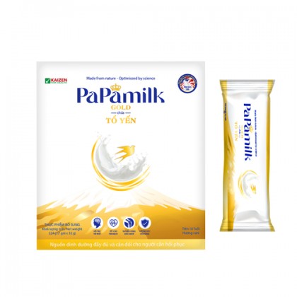 Thực phẩm bổ sung Papamilk Gold chứa tổ yến - Hộp 7 gói (gói 32g)
