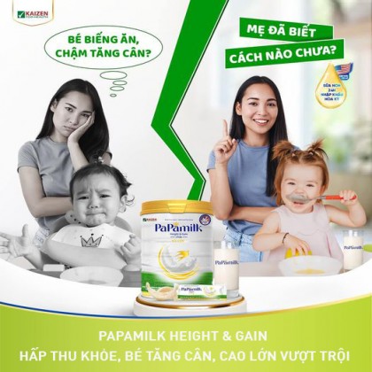 Bé biếng ăn, chậm tăng cân? Đã có Papamilk Height&Gain